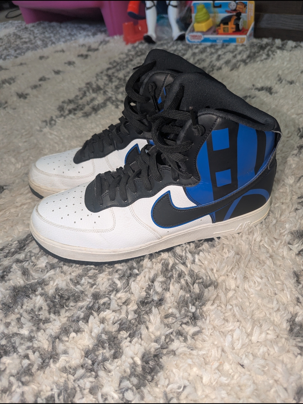 Nike Men’s High-Top Sneakers White Black Blue